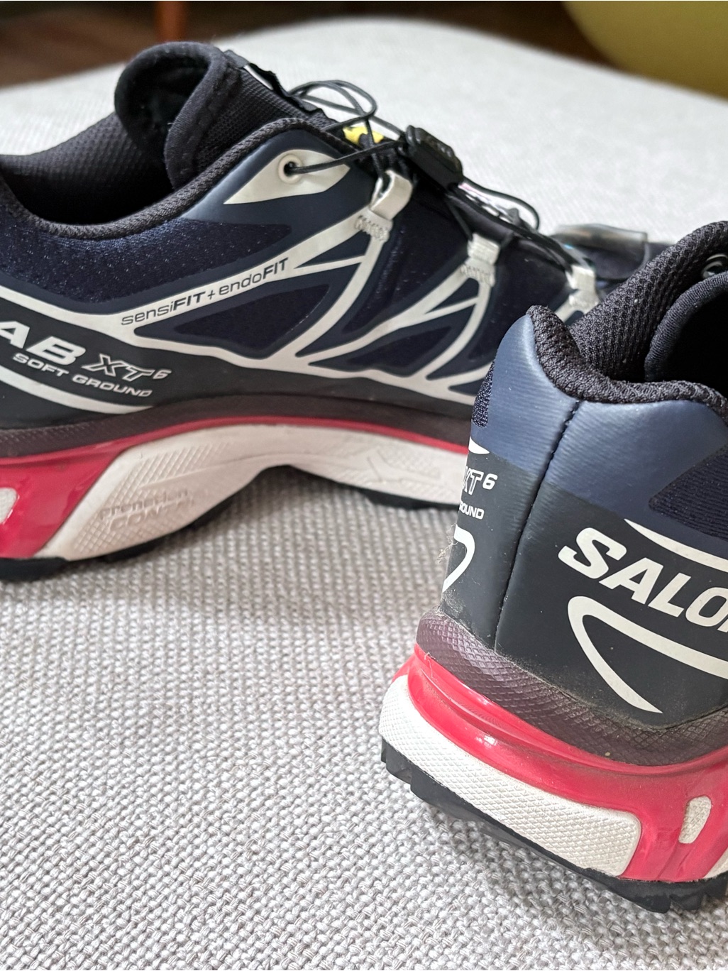 Salomon S-Lab Navy Blue And White Trail Running Shoes With Red Accents Xt 6 — image 4 of 8